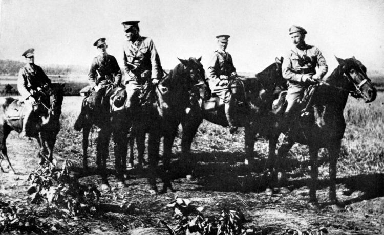 Col. Ward and the Czech Leader (Col. Stephan) Examining the Ussurie Front, After Taking Over the Command.