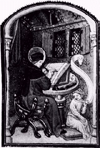 ST. MATTHEW. View of a Mediæval Scriptorium.