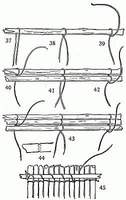 Primitive weaving in raft building.