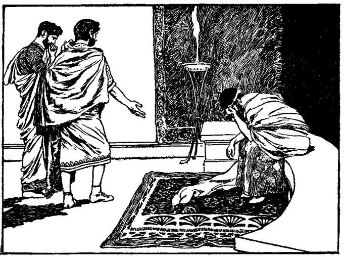 ODYSSEUS AND MENELAOS PERSUADING AGAMEMNON TO SACRIFICE IPHIGENEIA