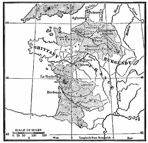 Possessions of the English King in France upon the
Accession of Henry VI, 1424