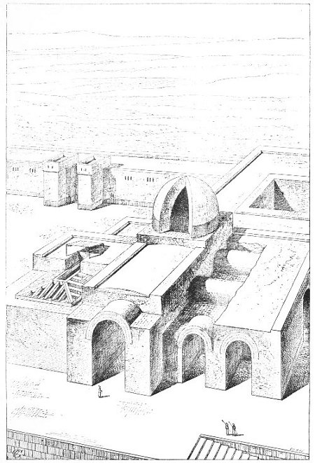 Fig. 60.—Crude brick construction; compiled by Charles
Chipiez.