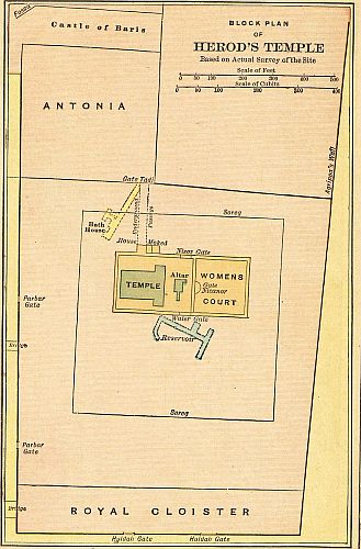 MAP 9 BLOCK PLAN OF HEROD'S TEMPLE Based on Actual Survey of the Site