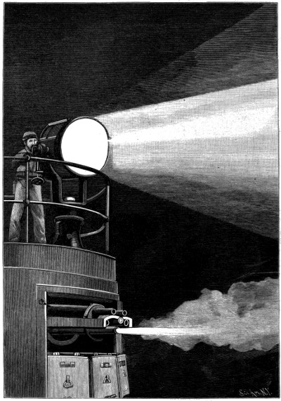 Search light on torpedo boat