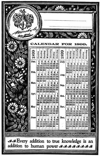 CALENDAR FOR
1899