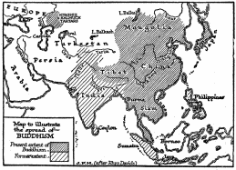 Map to illustrate the spread of—Buddhism